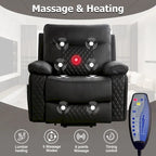 Fauteuil de massage chauffant inclinable électrique moderne en cuir pour personnes âgées