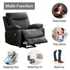 Fauteuil de massage chauffant inclinable électrique moderne en cuir pour personnes âgées