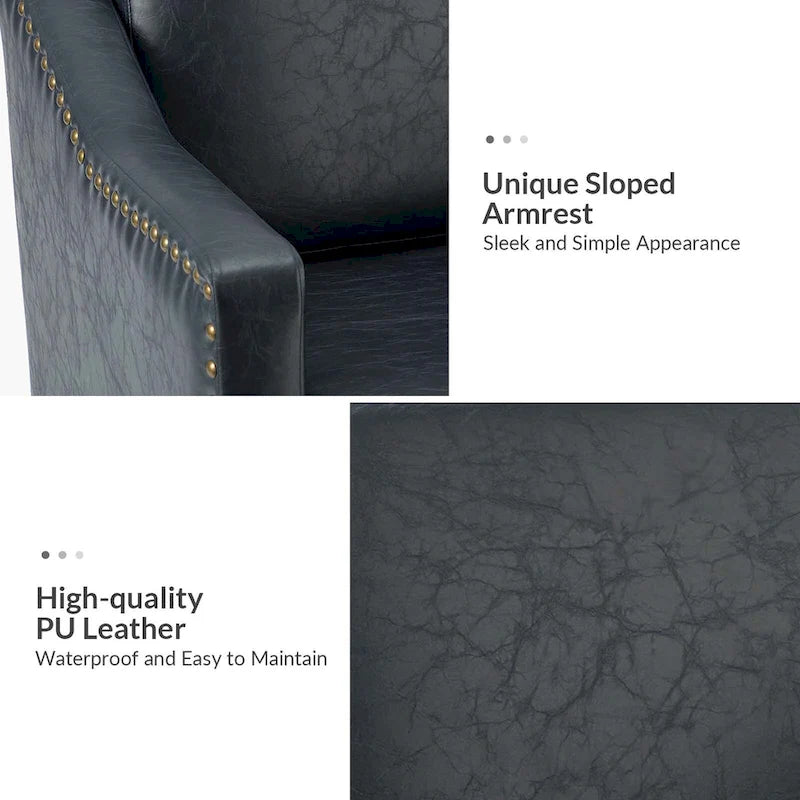 Fauteuil Duarte transitionnel avec accoudoirs inclinés, ensemble de 2