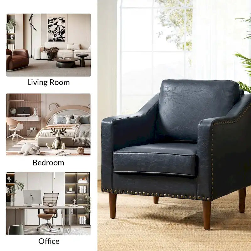 Fauteuil Duarte transitionnel avec accoudoirs inclinés, ensemble de 2