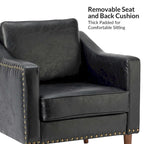 Fauteuil Duarte transitionnel avec accoudoirs inclinés, ensemble de 2