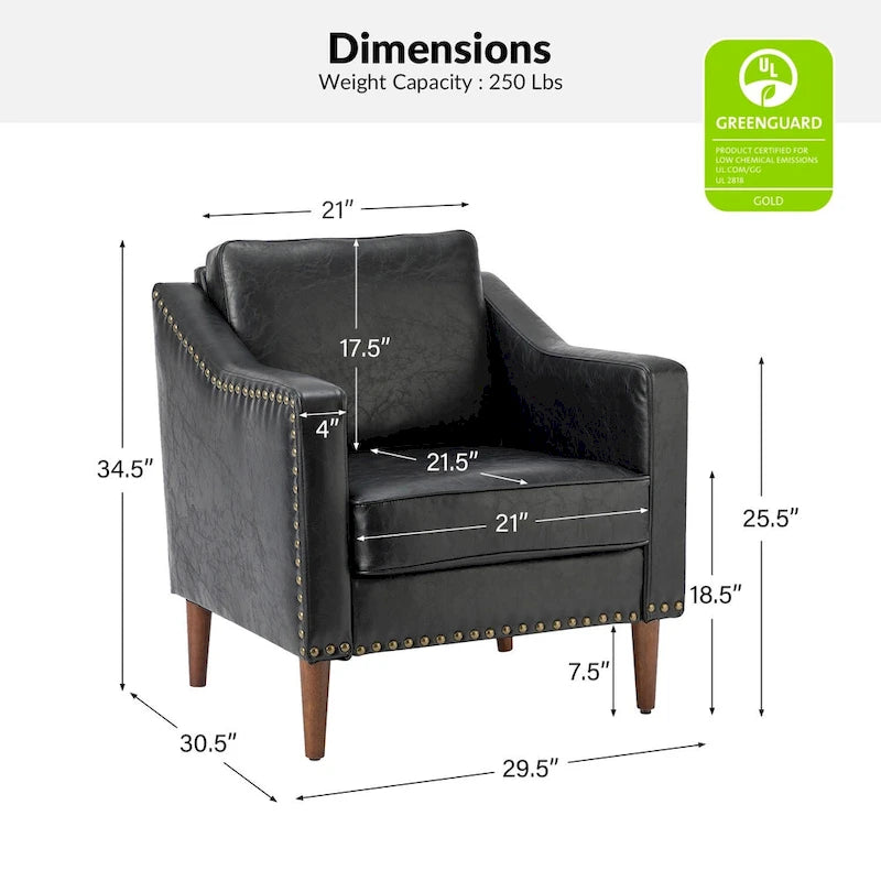 Fauteuil Duarte transitionnel avec accoudoirs inclinés, ensemble de 2