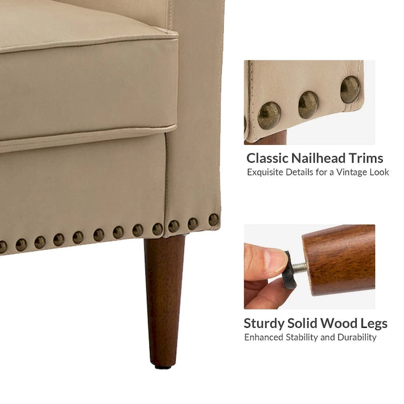 Fauteuil Duarte transitionnel avec accoudoirs inclinés, ensemble de 2