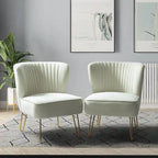 Barto Upholstered Side Chair with Tufted Back Set of 2 by HULALA HOME