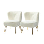 Ensemble de 2 chaises d'appoint rembourrées Barto avec dossier capitonné par HULALA HOME