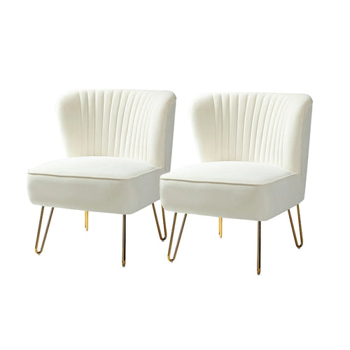 Ensemble de 2 chaises d'appoint rembourrées Barto avec dossier capitonné par HULALA HOME