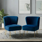 Ensemble de 2 chaises d'appoint rembourrées Barto avec dossier capitonné par HULALA HOME