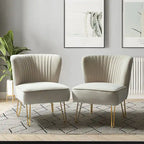 Ensemble de 2 chaises d'appoint rembourrées Barto avec dossier capitonné par HULALA HOME