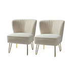 Ensemble de 2 chaises d'appoint rembourrées Barto avec dossier capitonné par HULALA HOME