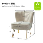 Ensemble de 2 chaises d'appoint rembourrées Barto avec dossier capitonné par HULALA HOME