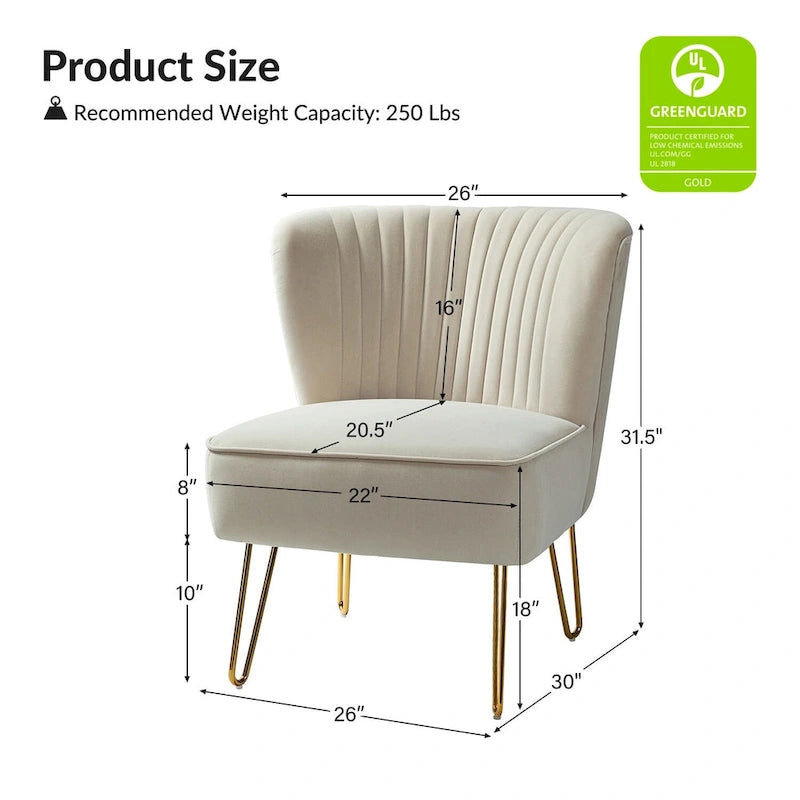 Ensemble de 2 chaises d'appoint rembourrées Barto avec dossier capitonné par HULALA HOME