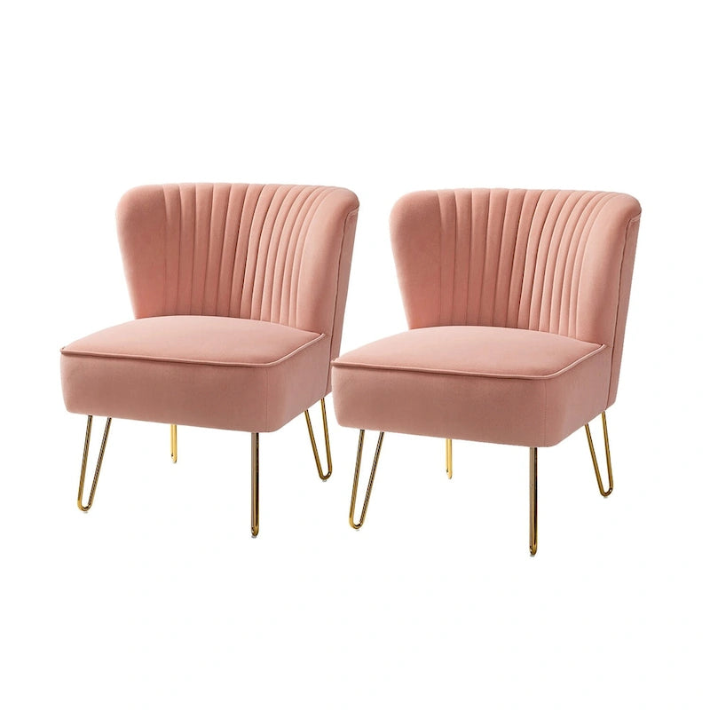 Ensemble de 2 chaises d'appoint rembourrées Barto avec dossier capitonné par HULALA HOME