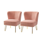 Ensemble de 2 chaises d'appoint rembourrées Barto avec dossier capitonné par HULALA HOME