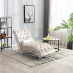 Chaise longue capitonnée en velours, fauteuil d'appoint pour salon