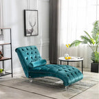 Chaise longue capitonnée en velours, fauteuil d'appoint pour salon