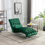 Chaise longue capitonnée en velours, fauteuil d'appoint pour salon