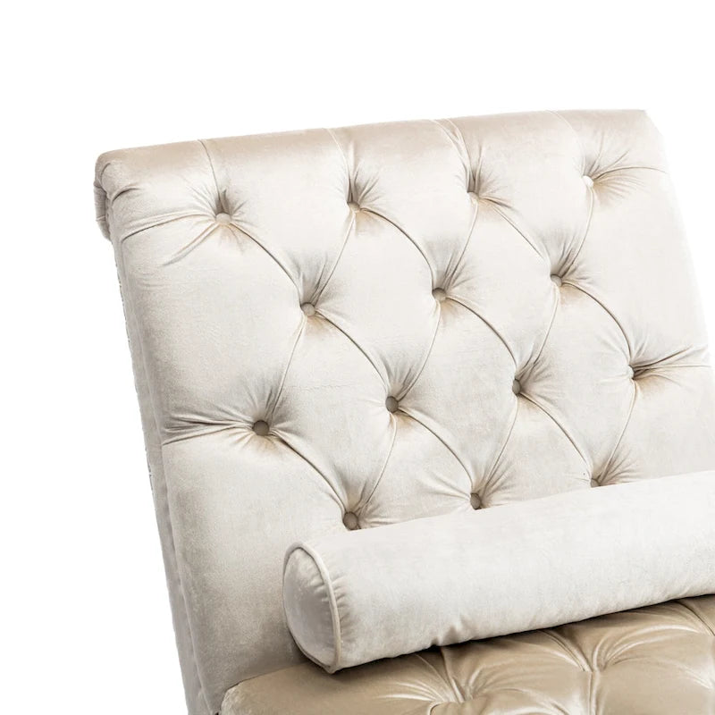Chaise longue capitonnée en velours, fauteuil d'appoint pour salon