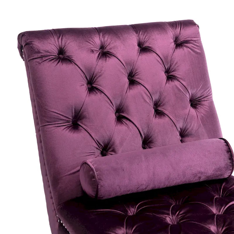 Chaise longue capitonnée en velours, fauteuil d'appoint pour salon