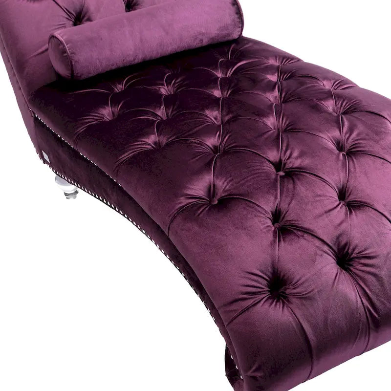 Chaise longue capitonnée en velours, fauteuil d'appoint pour salon