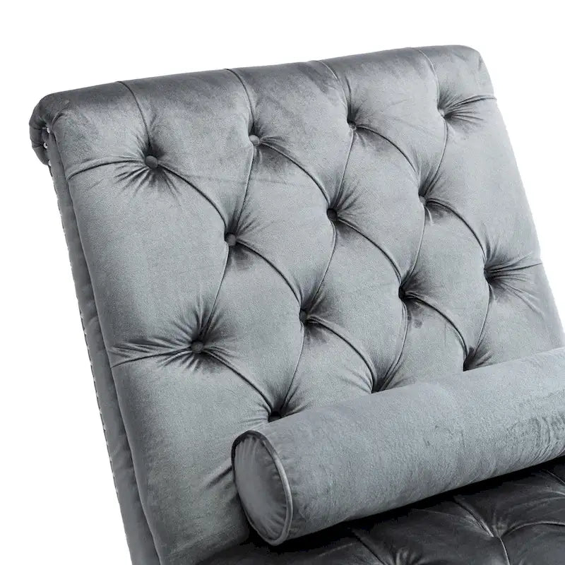 Chaise longue capitonnée en velours, fauteuil d'appoint pour salon