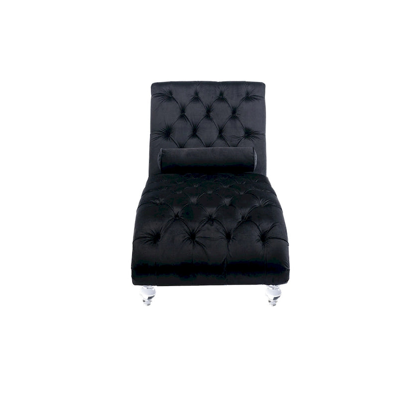 Chaise longue capitonnée en velours, fauteuil d'appoint pour salon