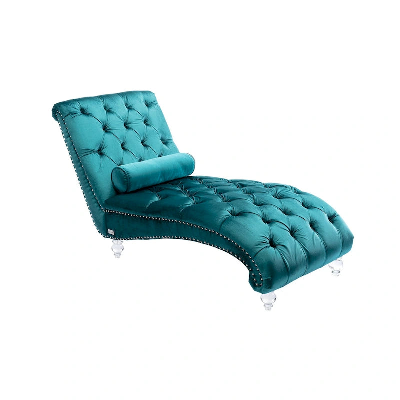 Chaise longue capitonnée en velours, fauteuil d'appoint pour salon