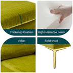 Canapé d'angle modulaire détachable en velours en forme de U