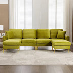 Canapé d'angle modulaire détachable en velours en forme de U