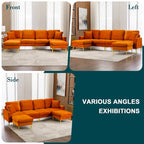 Canapé d'angle modulaire détachable en velours en forme de U