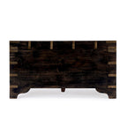 Coffre de rangement Nador avec incrustations en laiton peint à la main et table basse