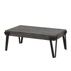 Table basse industrielle en bois et métal de 109 cm (43 pouces) - 43,2 cm (17 pouces) H x 110,2 cm (43,38 pouces) L x 62,2 cm (24,5 pouces) P
