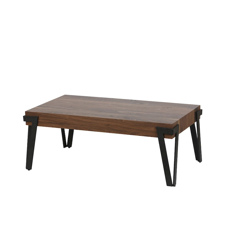 Table basse industrielle en bois et métal de 109 cm (43 pouces) - 43,2 cm (17 pouces) H x 110,2 cm (43,38 pouces) L x 62,2 cm (24,5 pouces) P