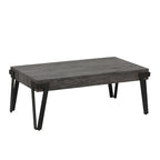 Table basse industrielle en bois et métal de 109 cm (43 pouces) - 43,2 cm (17 pouces) H x 110,2 cm (43,38 pouces) L x 62,2 cm (24,5 pouces) P