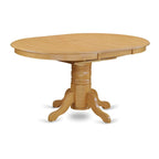 Table de cuisine/salle à manger East West Furniture, plateau ovale à rallonge papillon et pieds piédestal - Table en bois massif (finition au choix)