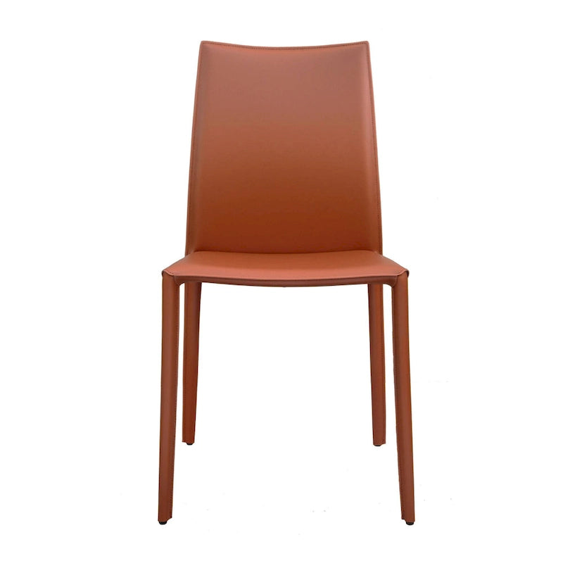 Chaise de salle à manger Lynda en cuir reconstitué, style moderne du milieu du siècle