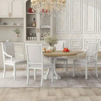 Ensemble de salle à manger rétro 5 pièces comprenant une table ronde extensible et 4 chaises pour cuisine/salle à manger