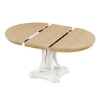 Ensemble de salle à manger rétro 5 pièces comprenant une table ronde extensible et 4 chaises pour cuisine/salle à manger