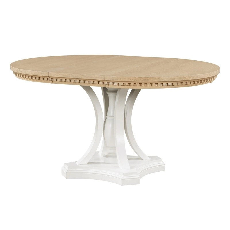 Ensemble de salle à manger rétro 5 pièces comprenant une table ronde extensible et 4 chaises pour cuisine/salle à manger