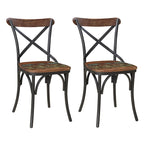 Linon Cross-Back Dining Chairs (Set of 2)