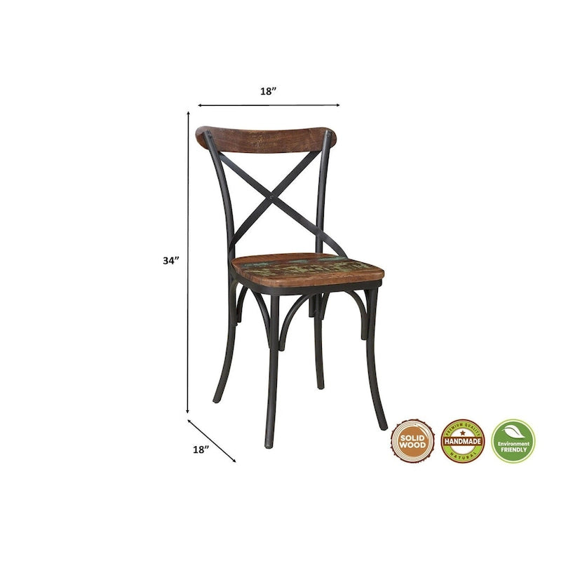 Chaises de salle à manger Linon à dossier croisé (ensemble de 2)