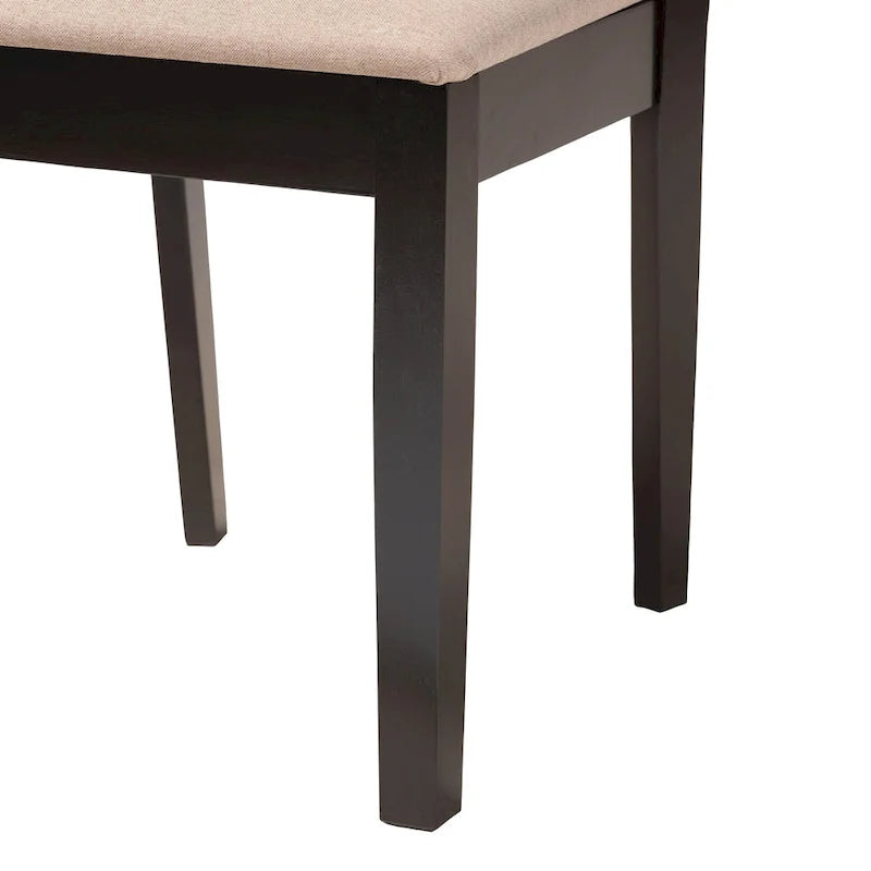 Ensemble de salle à manger Florencia de style moderne, recouvert de tissu et en bois finition marron