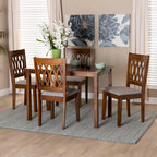 Ensemble de salle à manger Florencia de style moderne, recouvert de tissu et en bois finition marron