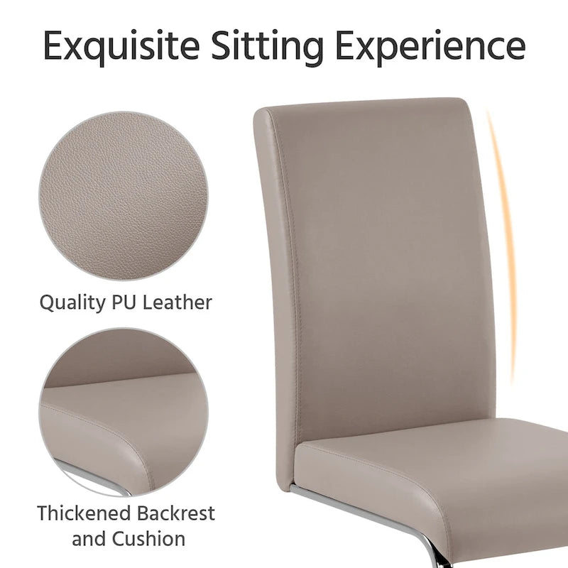 Yaheetech Lot de 2 chaises de salle à manger rembourrées à dossier haut pour la maison
