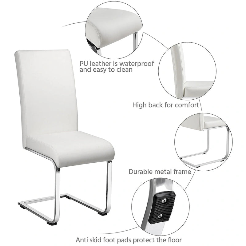 Yaheetech Lot de 2 chaises de salle à manger rembourrées à dossier haut pour la maison