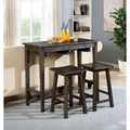 Ensemble table de bar Flaros Transitional en bois massif 3 pièces par Furniture of America