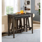 Ensemble table de bar Flaros Transitional en bois massif 3 pièces par Furniture of America