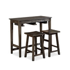 Ensemble table de bar Flaros Transitional en bois massif 3 pièces par Furniture of America