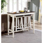 Ensemble table de bar Flaros Transitional en bois massif 3 pièces par Furniture of America