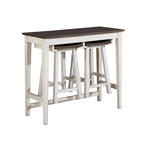 Ensemble table de bar Flaros Transitional en bois massif 3 pièces par Furniture of America
