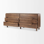Buffet Astrid en bois de manguier massif brun moyen, 6 tiroirs - 189 cm (L) x 50,3 cm (l) x 74,9 cm (H)